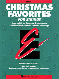 Essential Elements Christmas Favorites for Strings Cello string method book cover